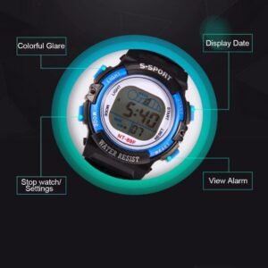 7 Colour LED Kids Watch Waterproof Unisex - Image 3