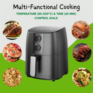 Domestic King Air Fryer 4L Digital Free Recipe Book - Image 8