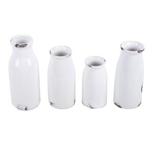 Set of 4 Decorative Milk Bottles Home or Love - Image 3